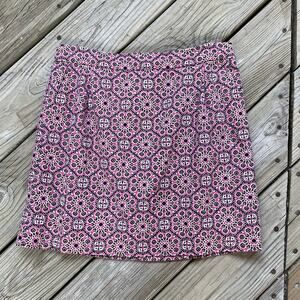 J. Crew Factory Women's Pink & Navy Geometric Print Mini Skirt Size 6